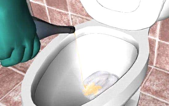 klozet tıkanıklığı açmak için kimyasal madde